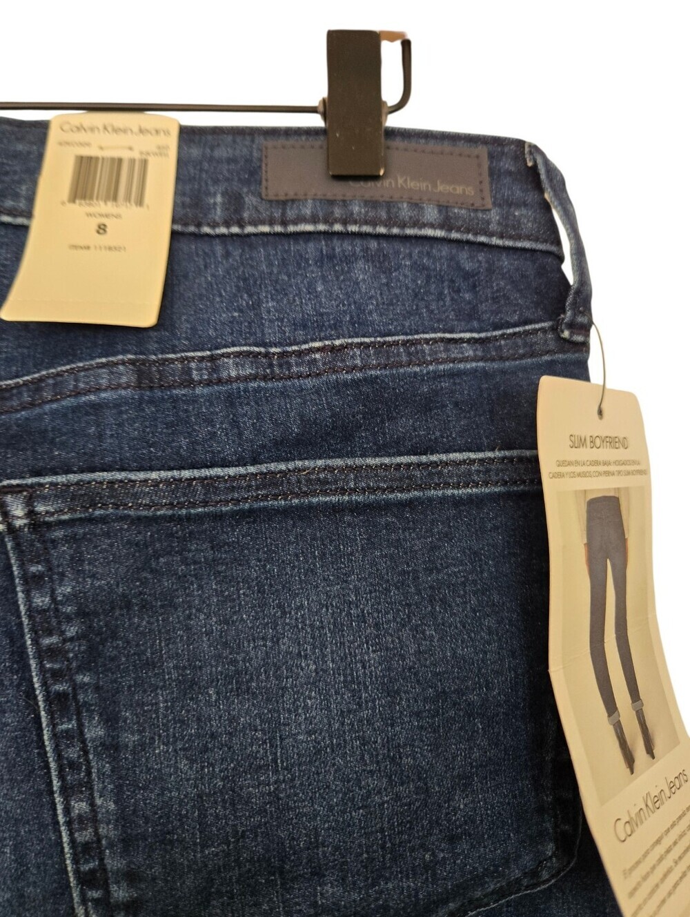 Calvin Klein Jeans Slim Boyfriend Dark Wash Cropped Jeans NWT Size 8 - Picture 5 of 7